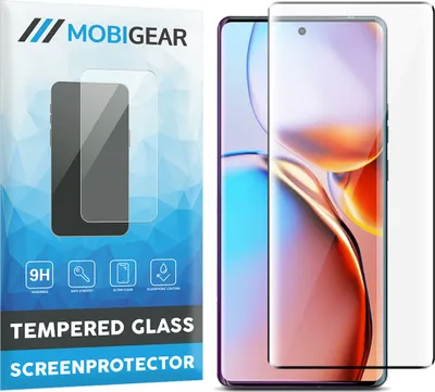 Produktbild von Mobigear Premium  Motorola Edge 40 Pro Panzerglas Gehärtetes Glas Displayschutz - Hüllenfreundlich - Schwarz