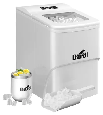 Produktbild von Bardi Eiswürfelmaschine – 2 Liter – 12 kg Eiswürfel in 24 Stunden – mit Eisschaufel – inklusive r Thermoskanne und Eisschaufel – Weiß