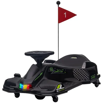 Image de HOMCOM – Kart électrique pour enfants, 12 V, vitesse de 3 à 8 km/h, avec mode dérive et éclairage