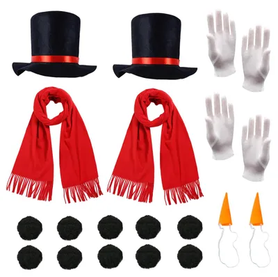 Schneemann-Kostüm-Set, 18-teilig, für Karneval & Cosplay