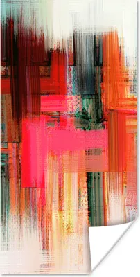 Produktbild von MuchoWow® Poster Ölgemälde - Abstrakt 75x150 cm - Dekoration für die Wände