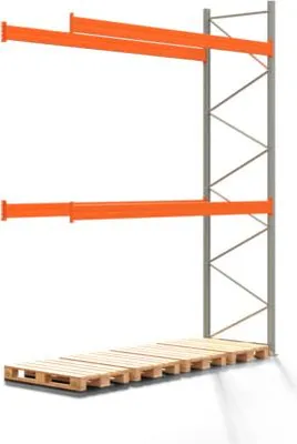 Produktbild von Palettenregal ARTUS - Anbauregal mit 3 Ebenen - Fachlast 3.700 kg - 4.500 x 3.600 x 1.100 mm (HxBxT) - Schwerlastregal