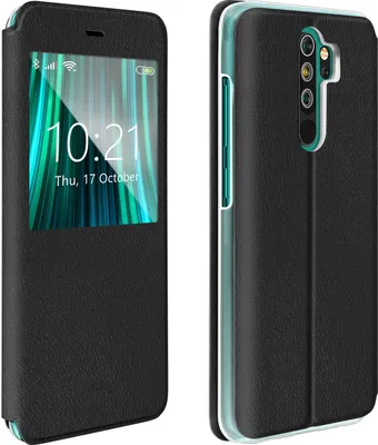 Immagine prodotto di S-View Flip Cover con finestra di visualizzazione e slot per schede Xiaomi Redmi Note 8 Pro- Nero