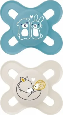 Obrázok produktu pre Silikónový cumlík Start with Box Planet Love Boy, modrá/sivá, 0-2m