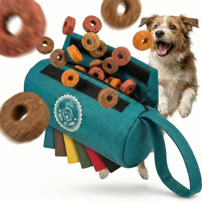 Produktbild von HUND IST KÖNIG Futterbeutel Hund - Futterdummy Hunde - Apportierbeutel für Hunde mit Handschlaufe, perfekt für Dummy Hundetraining