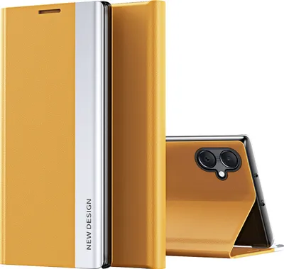 Immagine prodotto di Custodia per Samsung Galaxy A06, Custodia magnetica in Finto cuoio con funzione di supporto Giallo