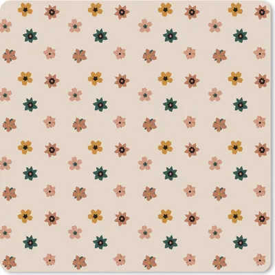 Produktbild von MuchoWow® Mauspad Mousepad Blumen - Muster - Polka dots 20x20 cm - Mousepads - Maus Mat - Pad - Mausunterlage - Desk Mat - Bureauartikeln
