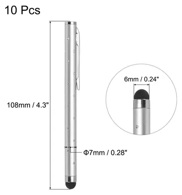 Produktbild von 10Stk Glitzer Strass Stylus Stifte fš¹r Touchscreens Universal Metall Kapazitiver Stift fš¹r Handy Alle Kapazitiven Touchscreen Ger?te Silber