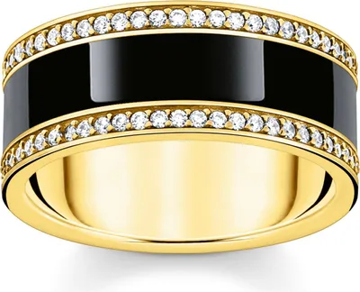Thomas Sabo TR2446-565-11 Damen-Ring Goldfarben mit Schwarzer Emaille 1