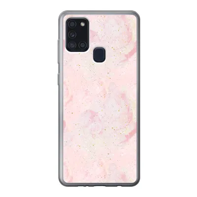 Produktbild von MuchoWow® Handyhülle Schutzhülle Hülle für Samsung Galaxy A21s Marmor - Rosa - Glitter - Gold - Muster Silikon Softcase Handy Hülle - Hartschale