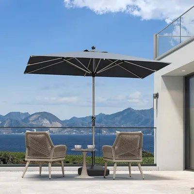 Imagen del producto de Sombrilla rectangular de 180 x 270 cm, plegable, con protección UV, color gris