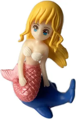 Image de Habarri | Figurine miniature - Figurine pour maison miniature - Sirène avec dauphin - Figurine pour enfants à partir de 3 ans