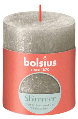 Image de Bougie, bougie émoussée Shimmer 80/68 Champagne