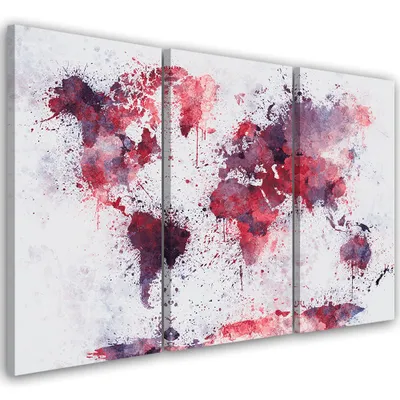 Produktbild von Triptychon auf leinwand abstraktionen - lila 120x80 cm Feeby lila wandbild bereit zum aufhängen