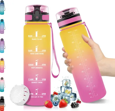 Produktbild von Trinkflasche 1 l, auslaufsicher, mit Fruchteinsatz, für Sport