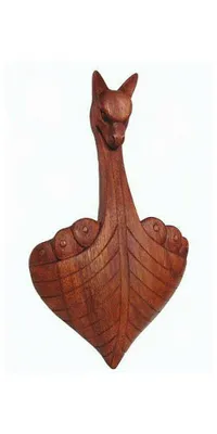 Produktbild von Wandschmuck Wikingerboot Viking  Holz geschnitzt 17 cm × 30 cm Wikinge