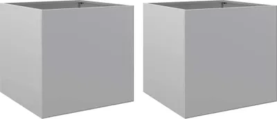 Produktbild von vidaXL Pflanzkübel 2 Stk. Silbern 49x47x46 cm Verzinkter Stahl