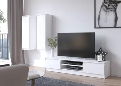 Produktbild von Wohnwand CLP 3-teiliges Set TV-Board Lowboard und 2 Hängeschränke 220cm breit