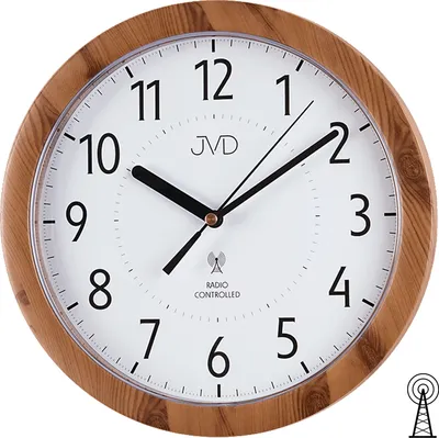 Produktbild von JVD RH612.8 Wanduhr Funk Funkwanduhr analog eiche farben rund