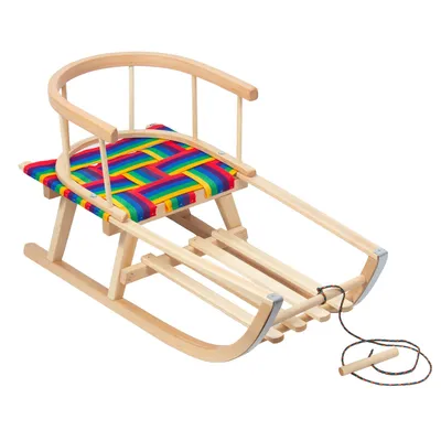 Immagine prodotto di GreenBlue slitta in legno schienale in tessuto sedile in corda fino a 100 kg GB154