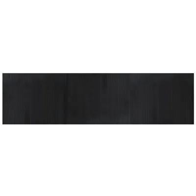 Produktbild von vidaXL Teppich Rechteckig Schwarz 80x300 cm Bambus