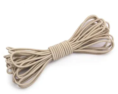 Produktbild von Elastische Schnur - Gummiband 2,5 mm - Stoßdämpfende Bungee-Kordel - Für Kleidung, Nähen & Basteln DIY - Länge ca. 5,5 m - Beige803