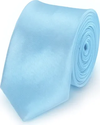 Produktbild von Krawatte Hellblau slim aus Polyester einfarbig uni schmale 5 cm