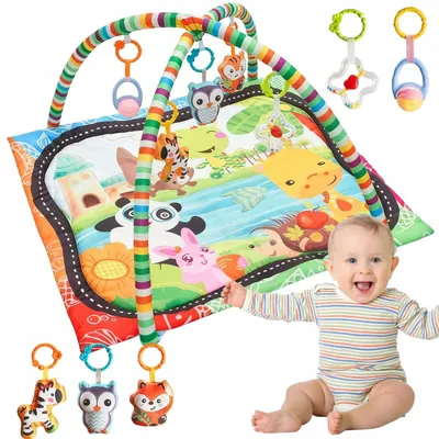 Produktbild von Baby Krabbelmatte Krabbeldecke Spielmatte Spielbogen Erlebnismatte Geschenk