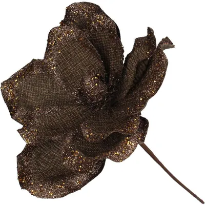 Produktbild von Kunstblume Weihnachtsstern in Juteoptik - Braun - 30 cm