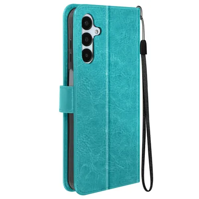 Produktbild von Mayaxess, Samsung Galaxy A25 5G Wallet Case Standfunktion mit Handschlaufe, Türkis