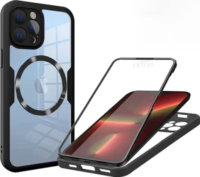 Produktbild von Techsuit ColorVerse 360 Hülle mit Schutzfolie und MagSafe für Apple iPhone 13 Pro - Schwarz