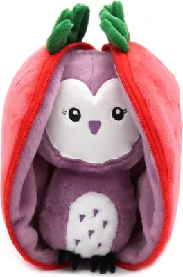 Immagine prodotto di FLIPETZ 2in1 Gufo di peluche/Viola di fragola