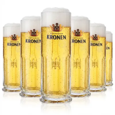 Produktbild von 6x Dortmunder Kronen Bier Glas 0,3l Gläser Bierkrug Bierseidel Maximilian