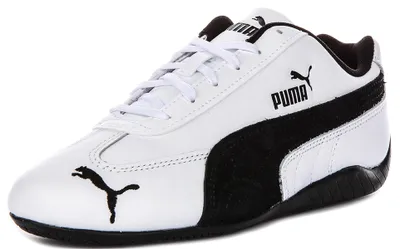 Produktbild von Puma Speedcat Leder in Weiß-Schwarz für Unisex – Größe 7 UK – 40,5 EU – 8M/9,5F US / Weiß-Schwarz