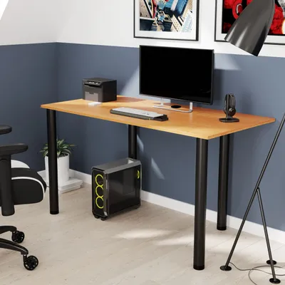 Produktbild von AKKE Erle Schreibtisch mit schwarze beine LxBxH: 100x60x74 cm