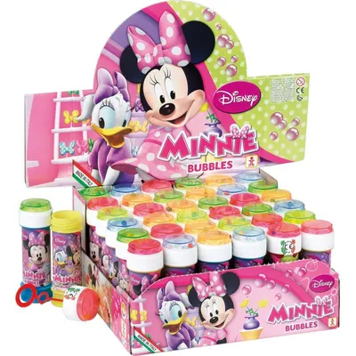 Immagine prodotto di 1 espositore con 36 bolle di sapone Disney Minnie Mouse con puzzle