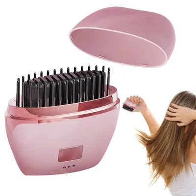 Produktbild von Mini Glättebürste Kabellos,tragbarer Anti-Verbrühungskamm,heißer Haarglätter Kamm, für lange kurze Männer, Frauen, Reisen, Zuhause, täglich, Salon