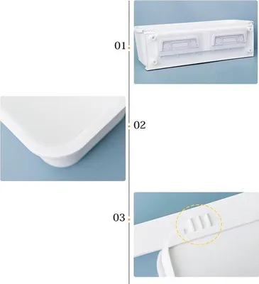 Immagine prodotto di Cassetto da cucina in plastica a 2 scomparti, cassetto, organizer da cucina, sotto il lavello, cassetto da cucina, cassetti, bianco