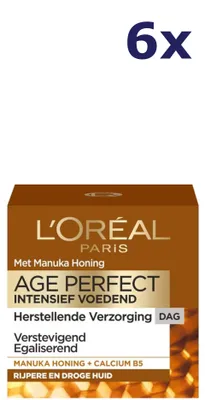 Productafbeelding van 6x L'Oréal Dermo-Expert Age Perfect dagcrème, intensief voedend met Manuka-honing, 50 ml
