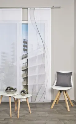 Produktbild von Vision S Schiebevorhang Digitaldruck Bambus-Optik Heights 260 x 60 cm Grau