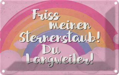 Produktbild von vianmo Blechschild 12x18 cm Friss meinen Sternenstaub Spruch Zitat