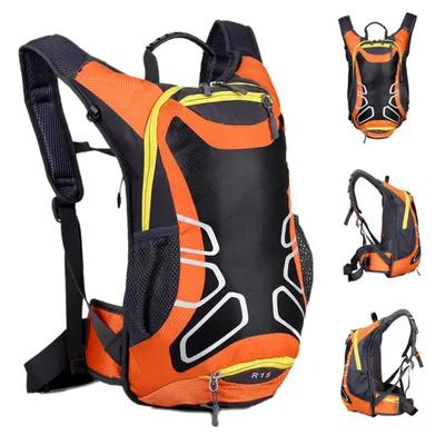 Obrázek produktu pro Batoh na kolo, 15L outdoorový kempingový batoh, turistický batoh, voděodolný, oranžový