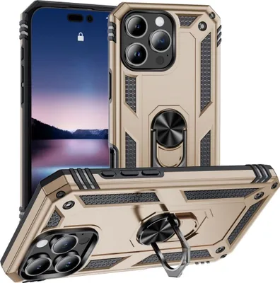 Produktbild von iPhone 16 Pro Hülle - Coverup Ring Ständer Back Cover - Gold
