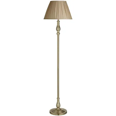Image de Lampadaire, abat-jour textile plissé, H 170 cm, FLEMISH