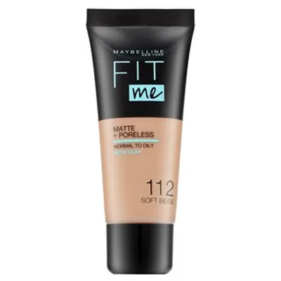 Obrázok produktu pre Maybelline Fit Me! Foundation Matte + Poreless tekutý make-up s matujúcim efektom 112 Soft Beige 30 ml
