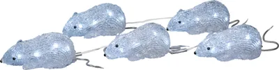 Produktbild von Konstsmide LED Acryl Mäuse, 5er-Set, 40 kalt weiße Dioden