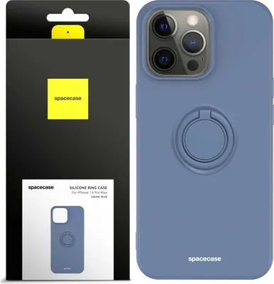 Immagine prodotto di Custodia in silicone SPACECASE Custodia ad anello in silicone per iPhone 13 Pro Max Blu