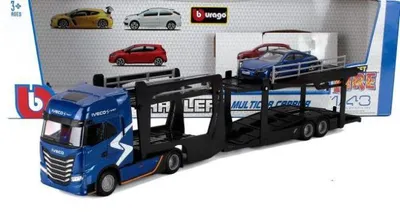 Image de Bburago 1/43 Street Fire Tow Mercedes Benz Actros With Volkswagen Polo Gti Mark 5 18-31458 Auto One Size