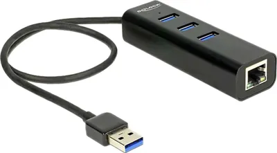Immagine prodotto di DELOCK USB-HUB a 3 porte USB3.0, +1x LAN Gigabit