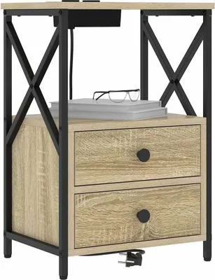 Image de vidaXL Table de chevet en chêne Sonoma 40 x 31 x 60 cm, bois d'ingénierie